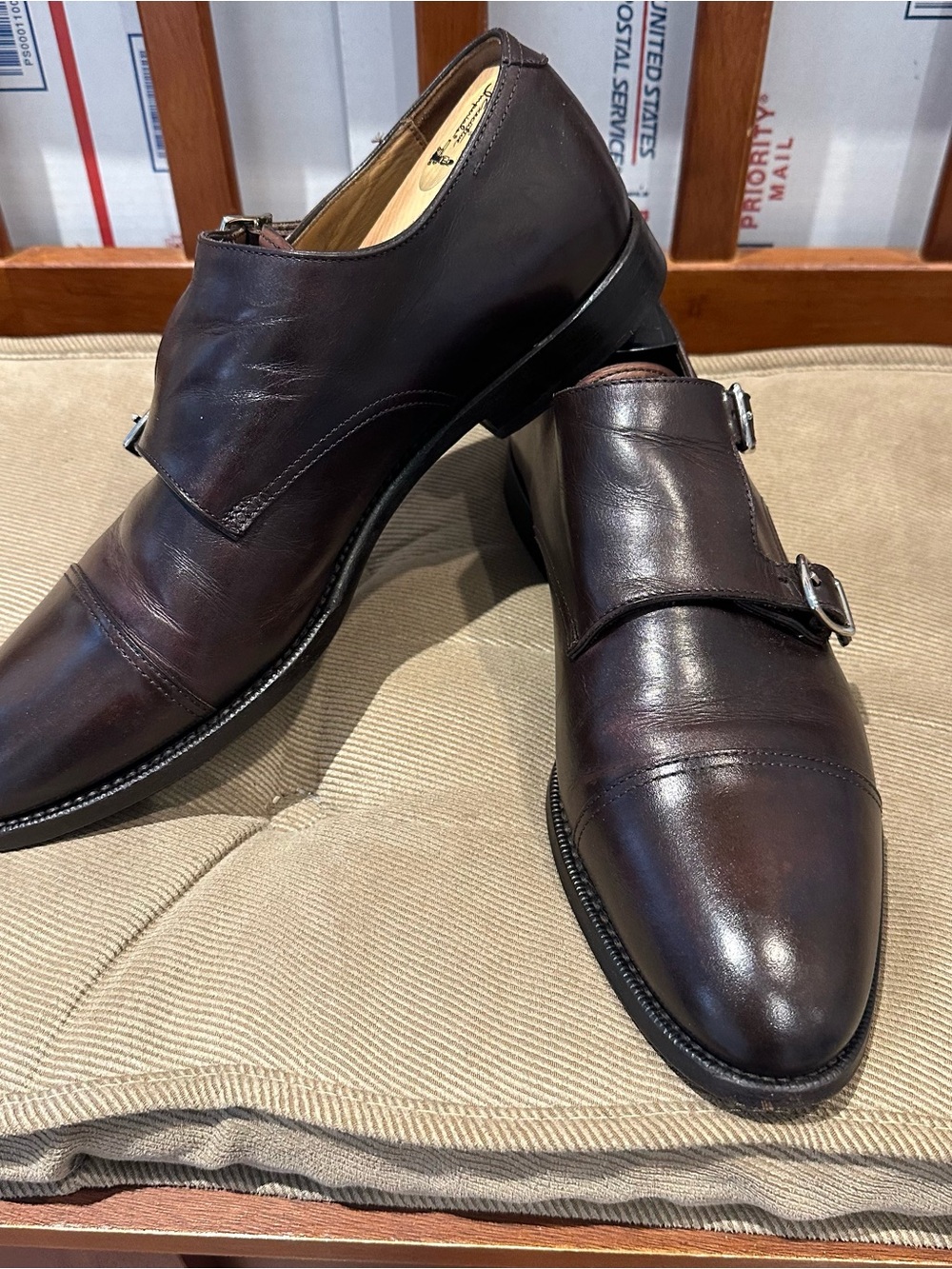 Suit Supply Men's Double Monk Strap Leather Shoes